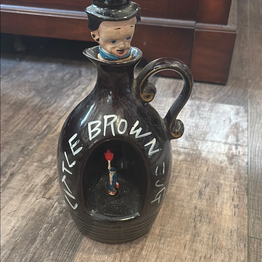 Brown and Black Ceramic Art Jug